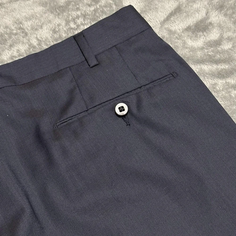 ERMENEGILDO ZEGNA Suit Pants Men's 36R Blue Wool Pleated Cuffed Tailored Romania